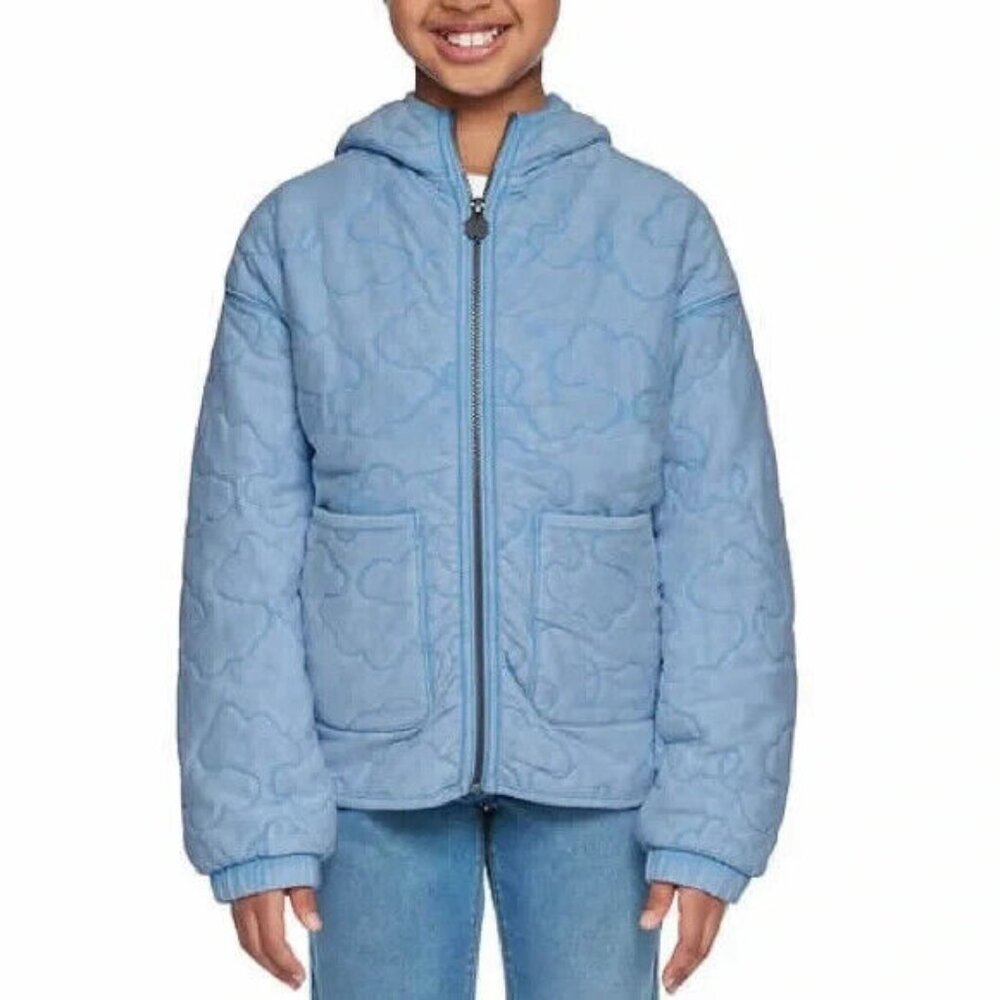 Lucky Brand Girls Size Small 7/8 Blue Bell Quilted Zip Jacket NWT